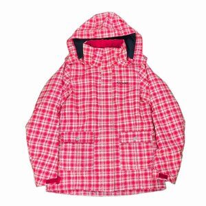 Descente DNA Women's Ski Jacket Pink/White Plaid Print Size 6